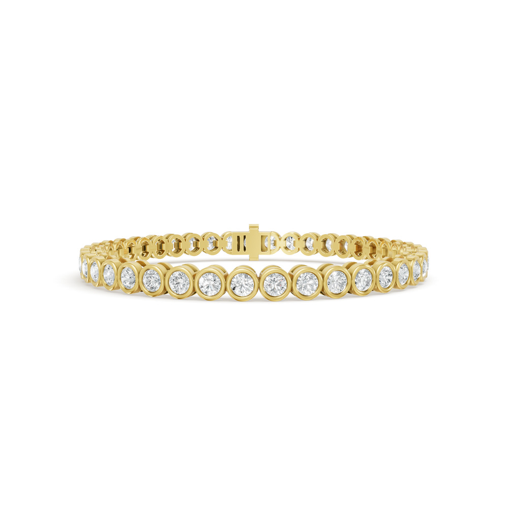 5.44 ctw Diamond Bezel 14K Yellow Gold Tennis Bracelet
